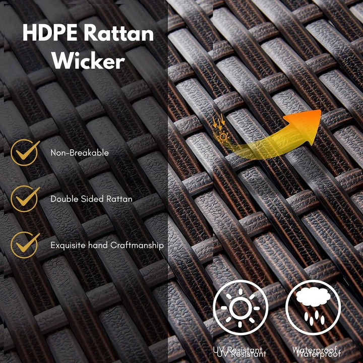 Lopamudra Outdoor All-Weather Resistant Rattan Wicker 5-Piece Dining Set