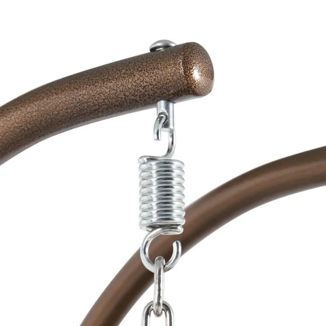 Fen Double Seater Hanging Swing Chair (Dark Brown/Red)