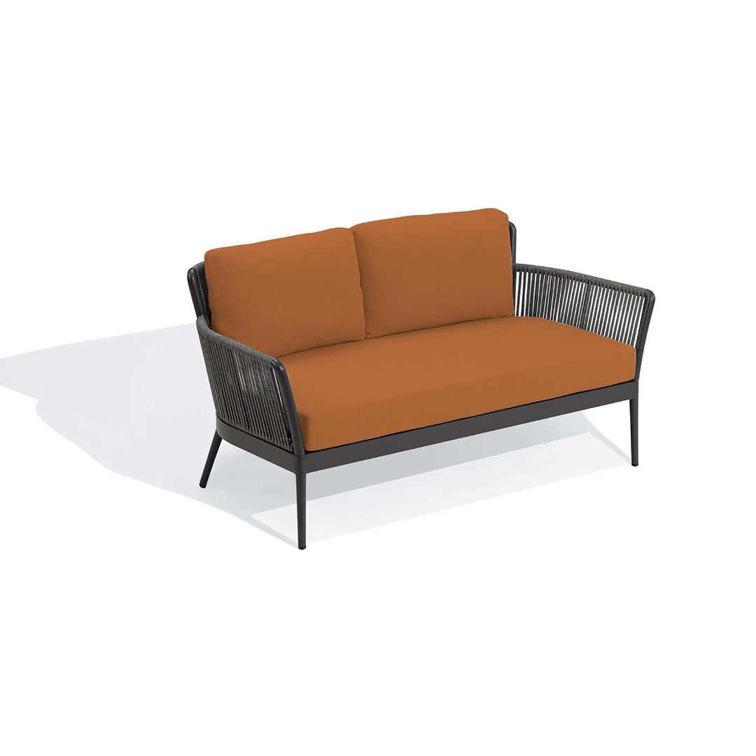 Rua Outdoor Garden Balcony Sofa Set 2 Seater , 2 Single Seater 1 Center Table Set (Dark Grey) Braided and Rope