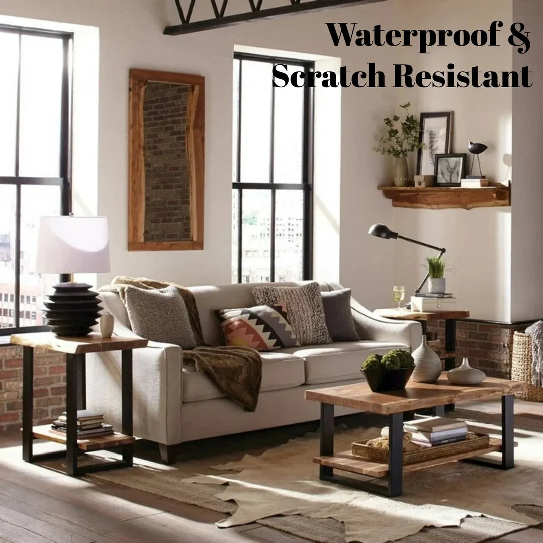 Samira 2-Tier Natural Wood Top Center Table