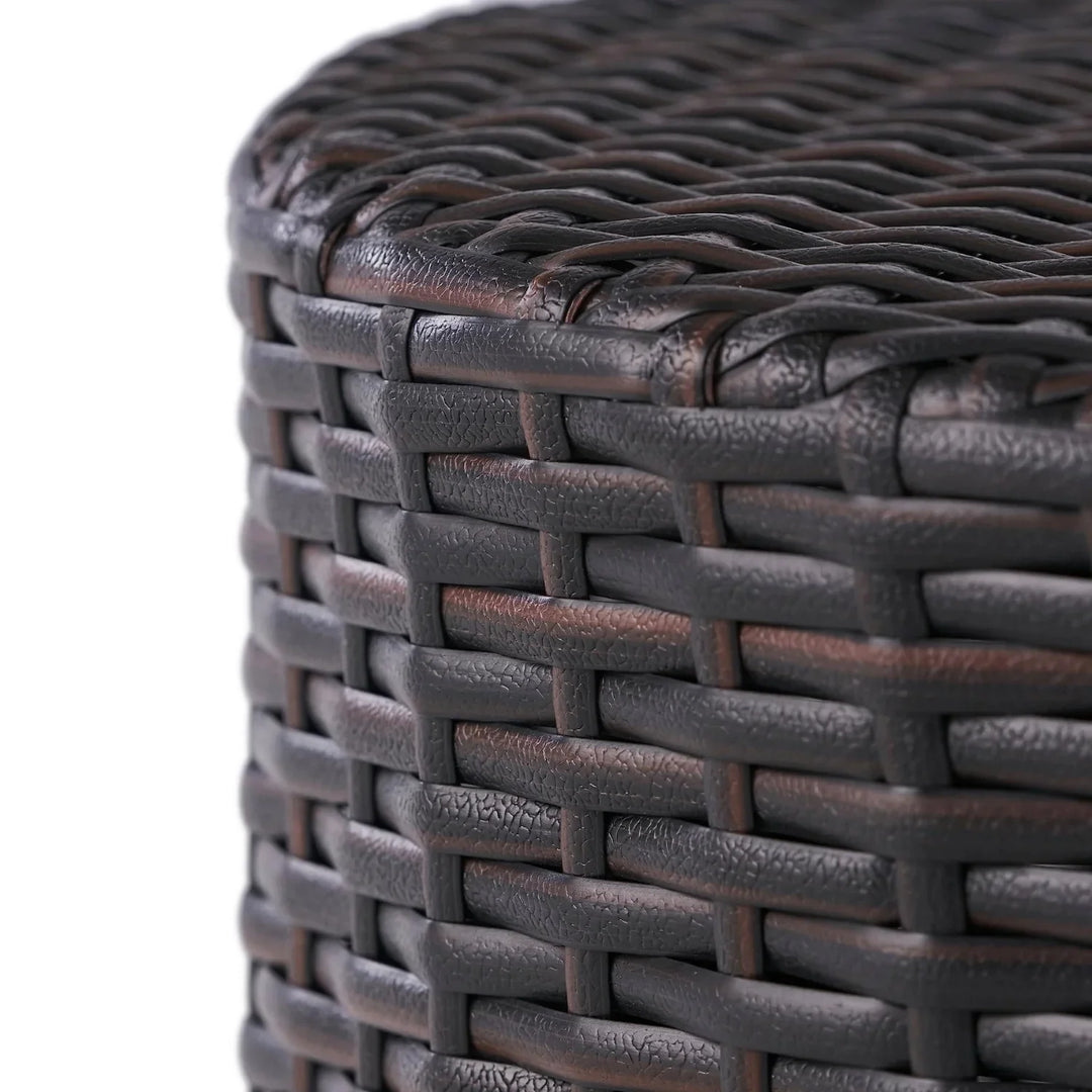Yuna Dark Brown Wicker Garden Bistro End Table