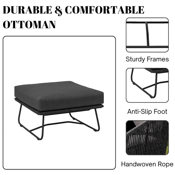 Rabab Outdoor All-Weather Rope Ottoman