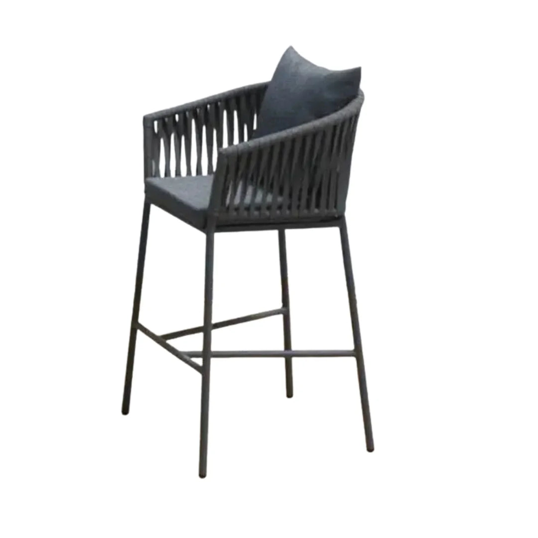 Xyla Outdoor Rope 5-Piece Bar Set With a High-Top Round Table