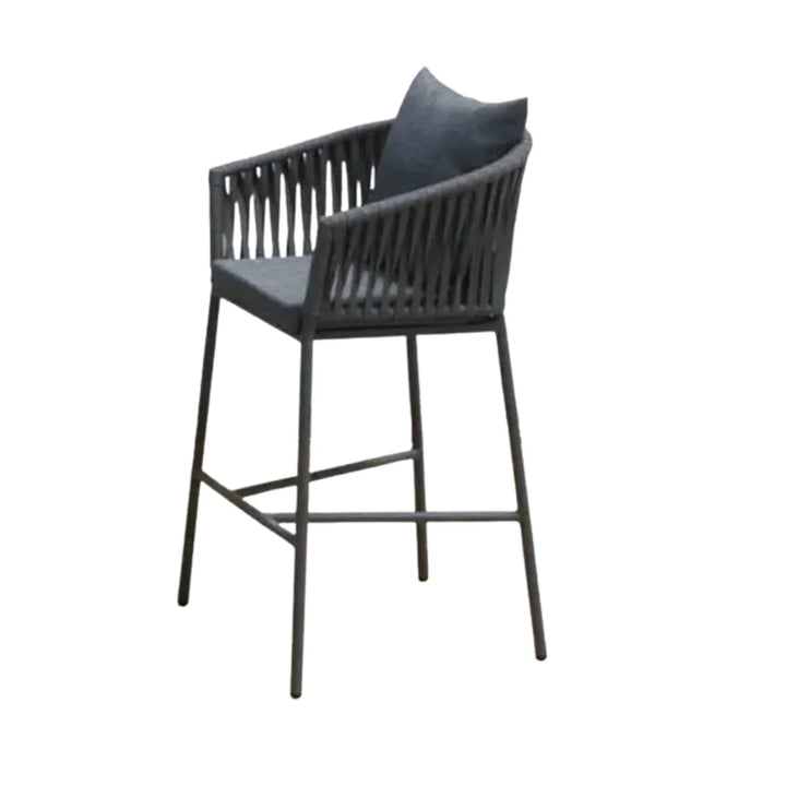 Xyla Outdoor Rope 5-Piece Bar Set With a High-Top Round Table