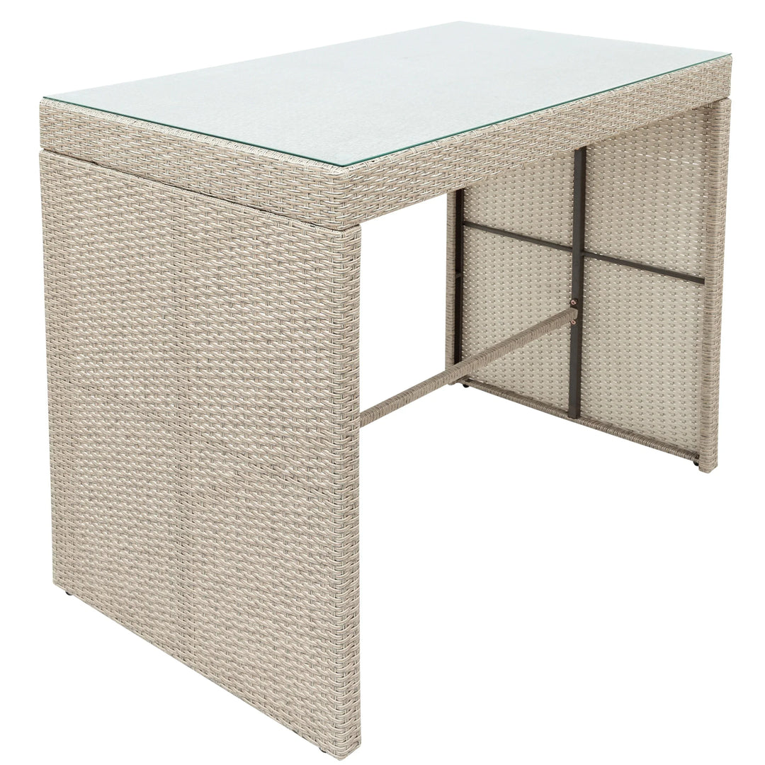 Elvan Outdoor Bar Sets 4 Stool and 1 Table Patio Bar Set (Cream)