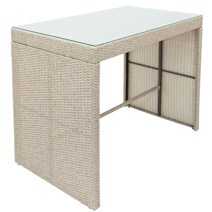 Elvan Outdoor Bar Sets 4 Stool and 1 Table Patio Bar Set (Cream)