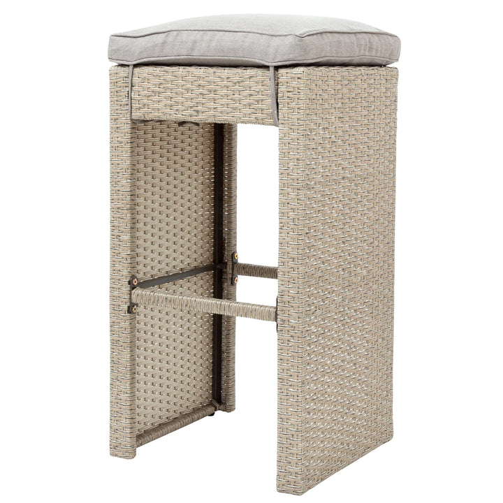 Elvan Outdoor Bar Sets 4 Stool and 1 Table Patio Bar Set (Cream)