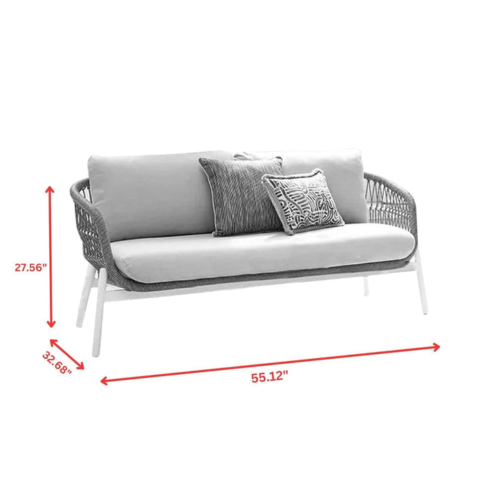 Seibi Outdoor Garden Balcony Sofa Set 2 Seater , 2 Single Seater 2 Center Table Set Braided and Rope