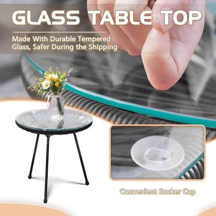 Lung Outdoor Patio Seating Set 2 Chairs and 1 Table Set (Black)