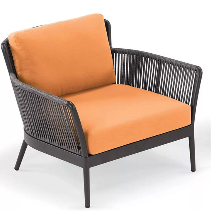Tito Outdoor Patio Seating Set 2 Chairs and 1 Table Set (ORANGE) Braided & Rope