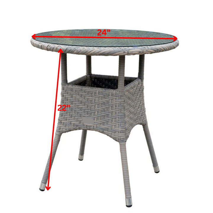 Toshi Outdoor Patio Seating Set 2 Chairs and 1 Table Set (Grey)