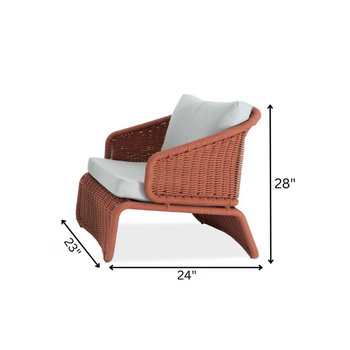 Floro Outdoor Patio Seating Set 2 Chairs and 1 Table Set (Green & Orange) Braided And Rope