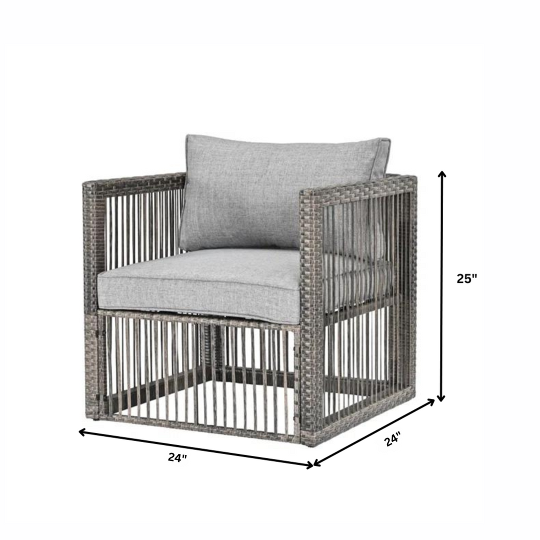 Eldric Outdoor Patio Seating Set 2 Chairs and 1 Table Set (Grey)