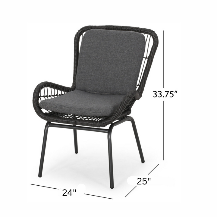 Geeks Outdoor Patio Seating Set 2 Chairs and 1 Table Set (Black) - Coffee Table Sets