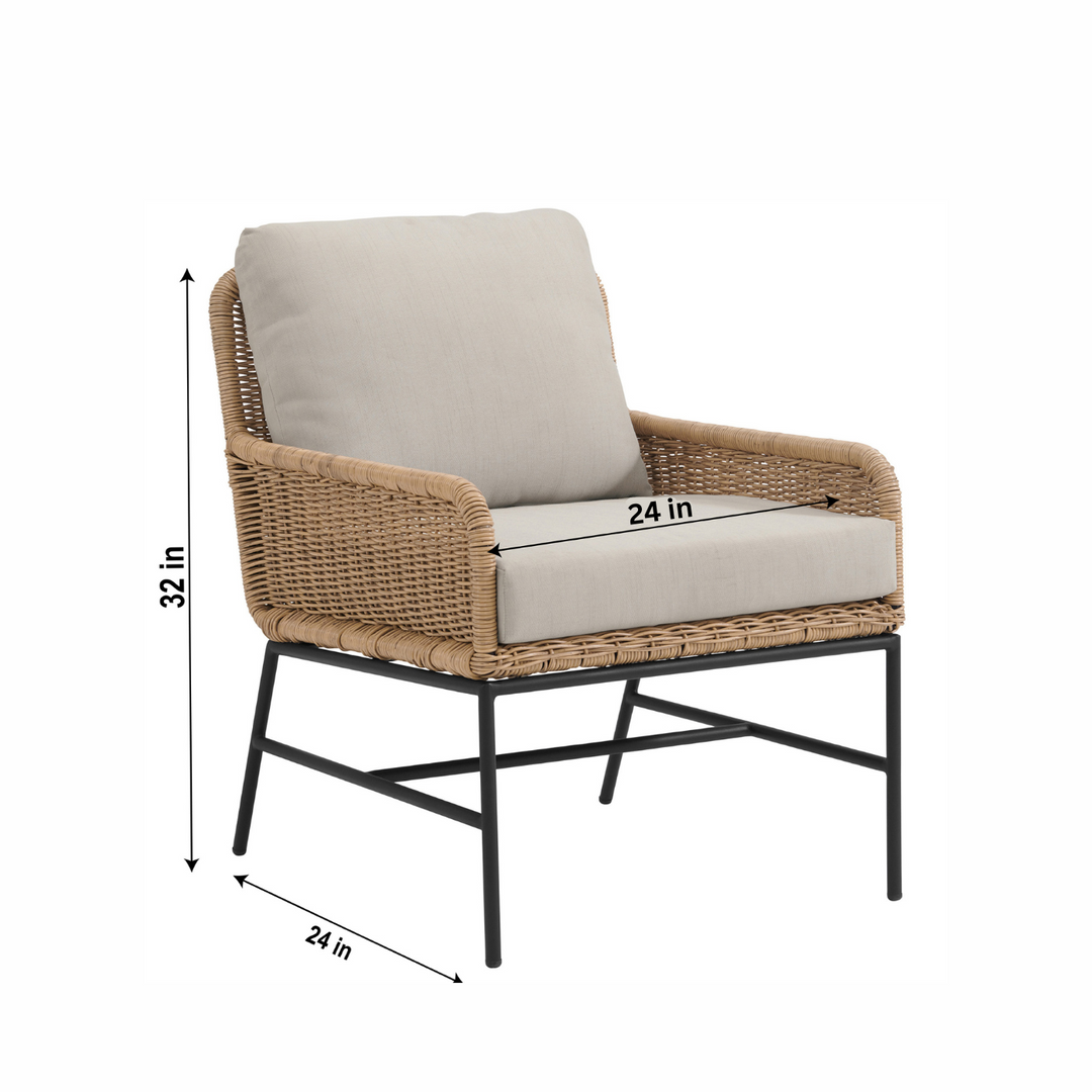 Bevy Outdoor Patio Seating Set 2 Chairs and 1 Table Set (Honey)