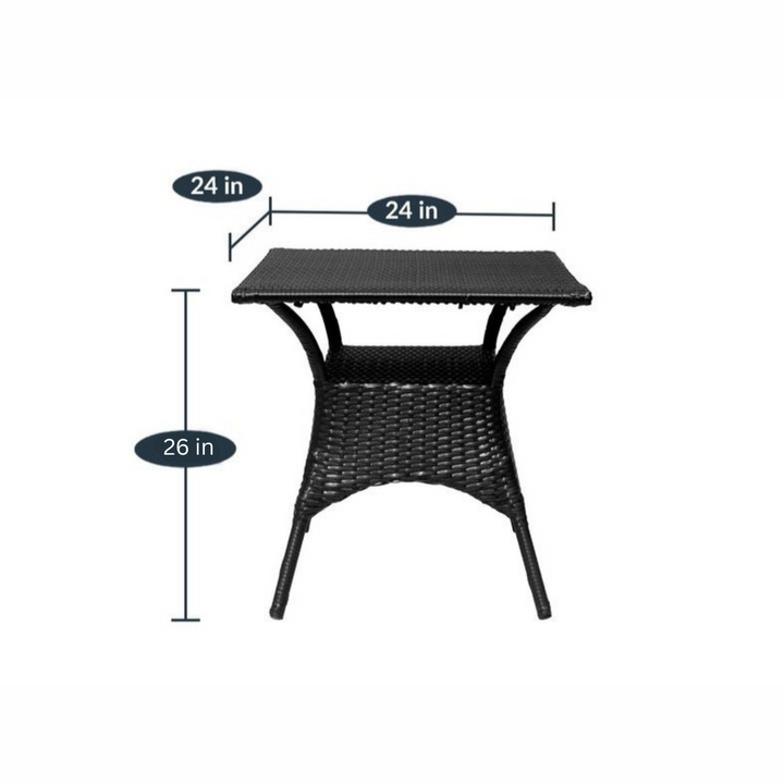 Trudy Outdoor Patio Seating Set 2 Chairs and 1 Table Set (Black)