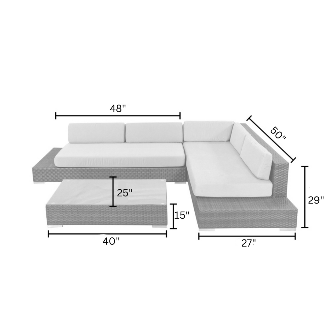 Alison Outdoor Sofa Set 2 Seater Right Sofa, 2 Seater Left Sofa and 1 Center Table
