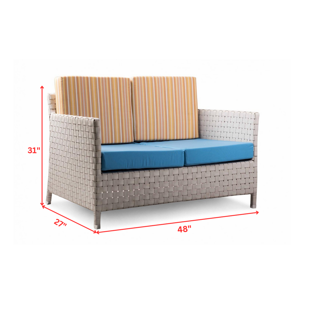 Tecla Outdoor Sofa Set 2 Seater , 2 Single seater and 1 Center Table (Off White)