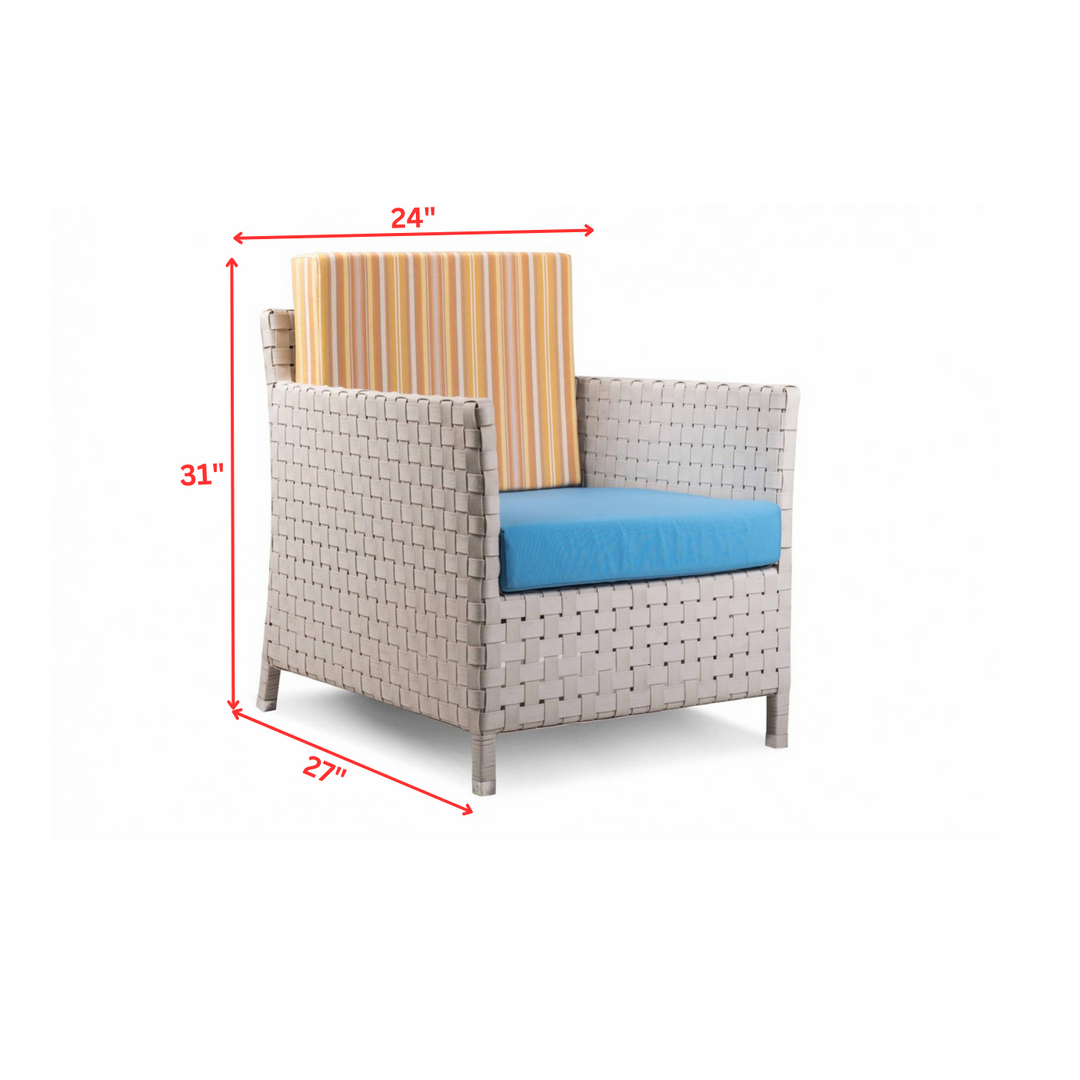 Tecla Outdoor Sofa Set 2 Seater , 2 Single seater and 1 Center Table (Off White)