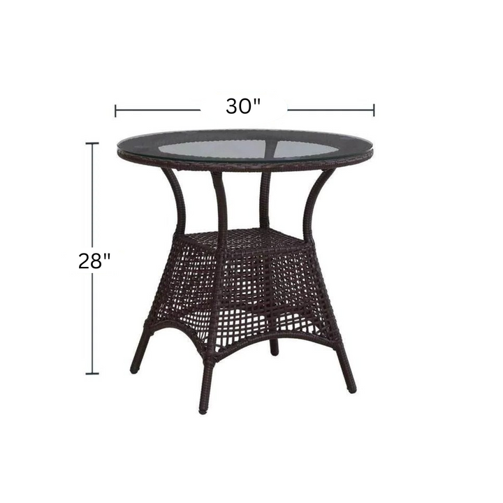 Moonpie Outdoor Patio Seating Set 4 Chairs and 1 Table Set (Dark Brown)