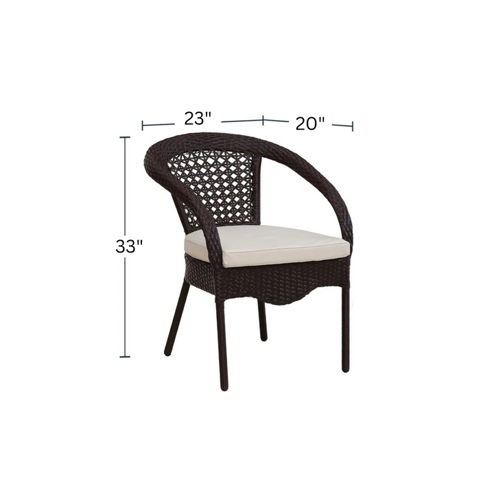 Moonpie Outdoor Patio Seating Set 4 Chairs and 1 Table Set (Dark Brown)