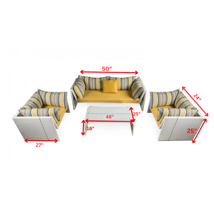Marino Outdoor Sofa Set 2 Seater , 2 Single seater and 1 Center Table (Sea Shell)