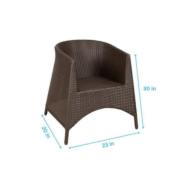 Aaru Outdoor Patio Seating Set 4 Chairs and 1 Table Set (Dark Brown)