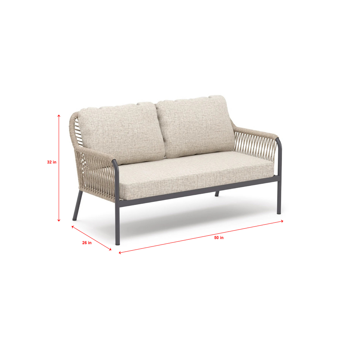 Morvos Outdoor Garden Balcony Sofa Set 2 Seater,2 Single seater and 2 Center Table Set (Tan)