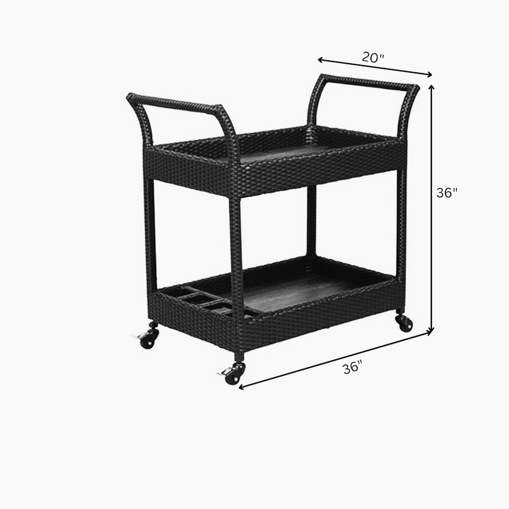 Avis Outdoor Patio Bar Serving Cart (Dark Brown)