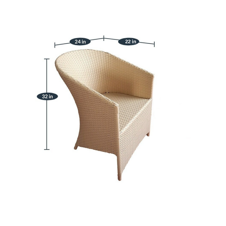 Vava Outdoor Patio Seating Set 4 Chairs and 1 Table Set (Cream)