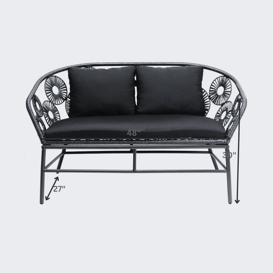 Marsh Outdoor Sofa Set 2 Seater, 1 Single Seater and 1 Center Table Set (White)