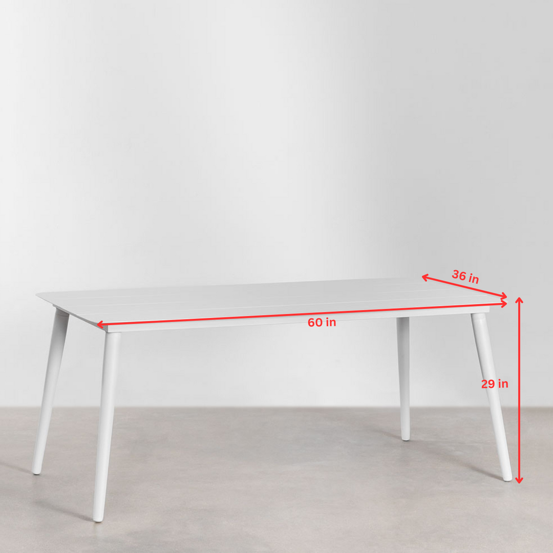 Trinidad Outdoor Patio Dining Seating Set 4 Chairs and 1 Table Set (White) Braided & Rope