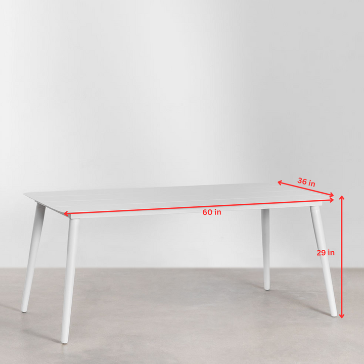 Trinidad Outdoor Patio Dining Seating Set 4 Chairs and 1 Table Set (White) Braided & Rope