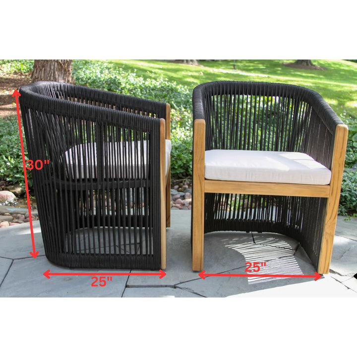 Xini Outdoor Patio Seating Set 6 Chairs and 1 Table Set (Black + Grey)