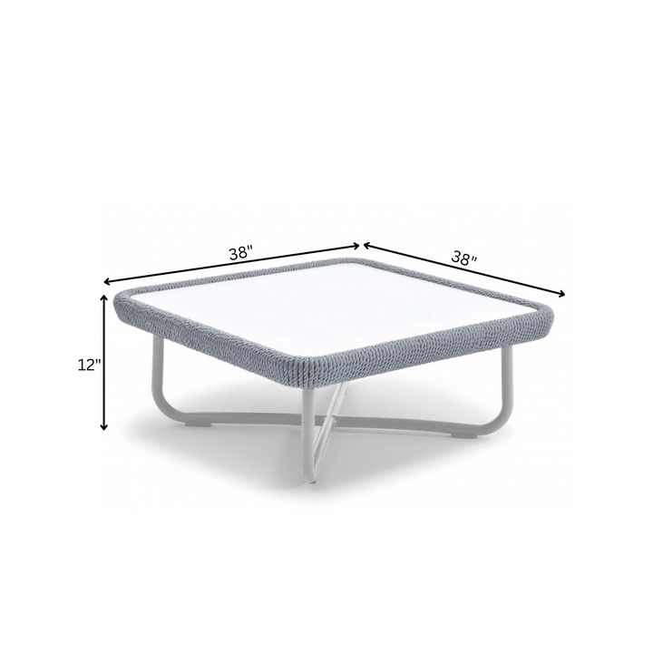 Astor Outdoor Garden Balcony Sofa Set 3 Seater , 2 Single Seater and 1 Center Table Set Braid & Rope (Grey-Off White)