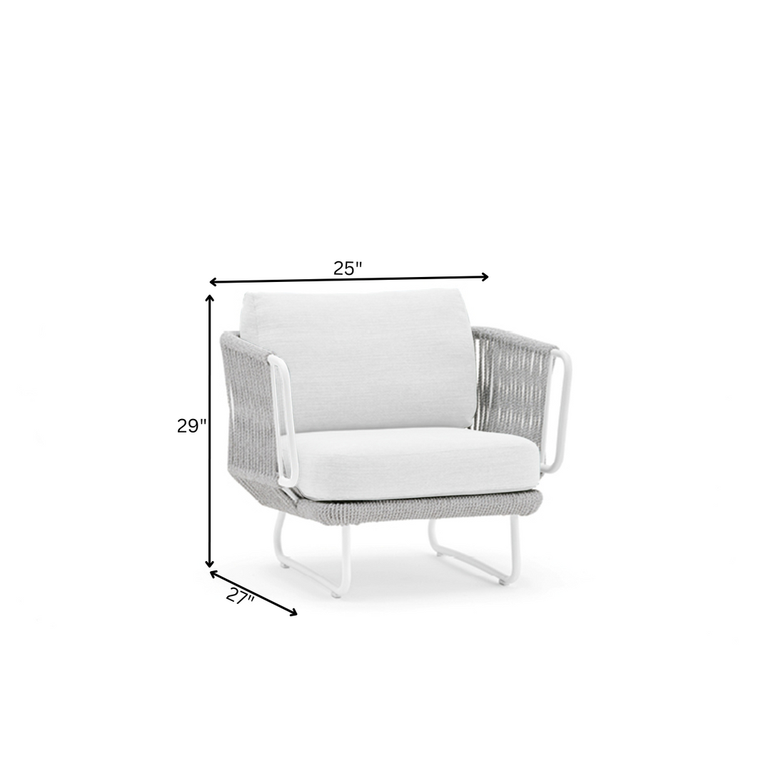 Astor Outdoor Garden Balcony Sofa Set 3 Seater , 2 Single Seater and 1 Center Table Set Braid & Rope (Grey-Off White)