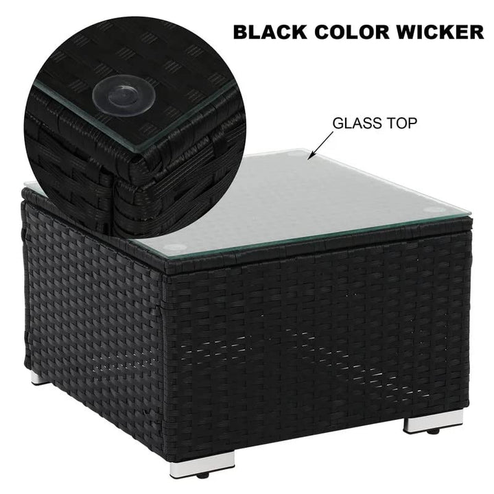 Jean Outdoor Swimming Poolside Lounger (Set of 2 ) With 1 Side Table (Black +White)