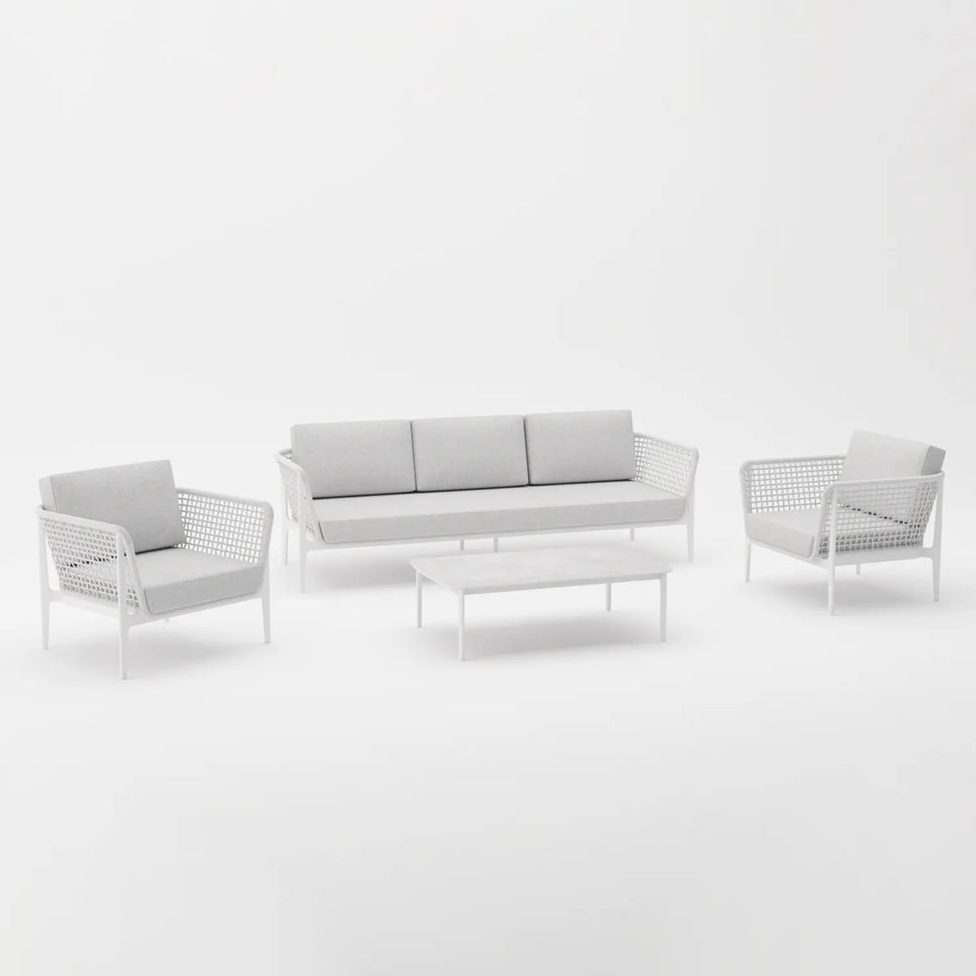 Fadad Outdoor Garden Balcony Sofa Set  2 Seater, 2 Single seater and 1 Center Table Set, Braid & Rope(Grey)