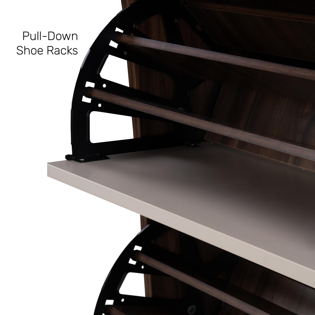 OmkarWood™ Premium Engineered Wood Shoe Cabinet with Pull-Down Racks
