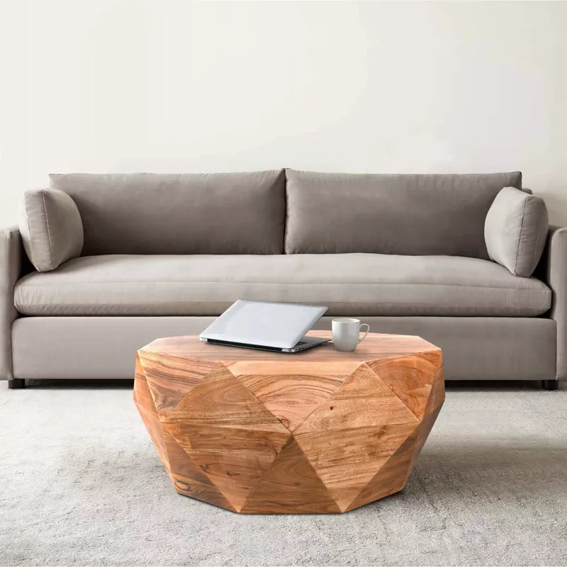 Amira Triangle Pattern Sheesham Wood Coffee Table for Living Room