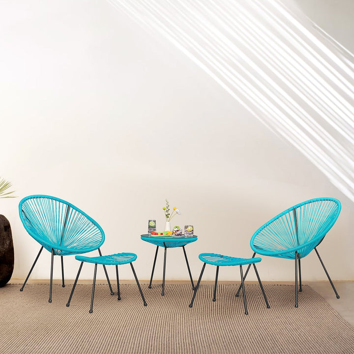 Legacy Outdoor Patio Seating Set 2 Chairs and 1 Table Set (Blue)