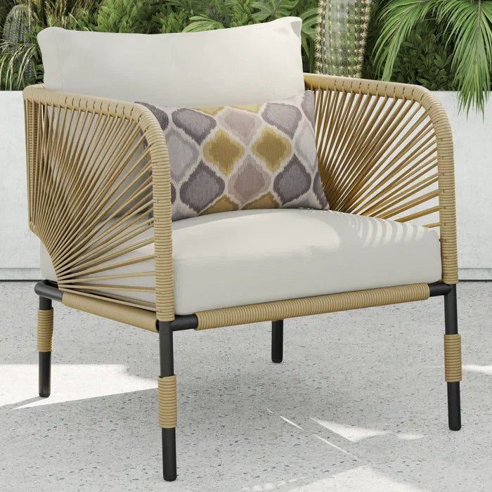 Kylie Outdoor Sofa Set 3 Seater , 2 Single seater and 1 Center Table Braided & Rope(Tan)
