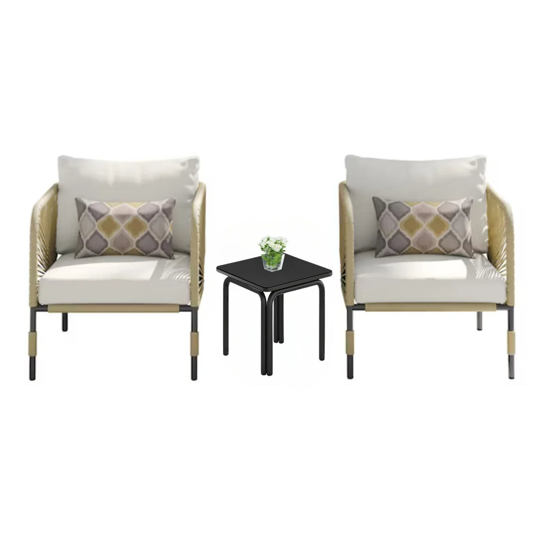 Taylor 3 Piece Garden Outdoor Rope Patio Set