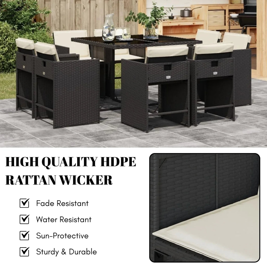 Tone Outdoor Rattan Wicker Dinning Set 9-Piece