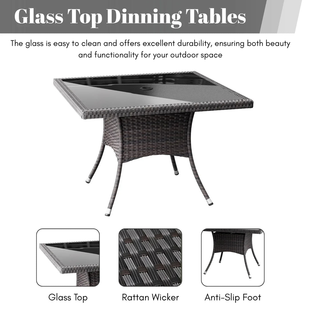 Hansika 10-Piece Outdoor Patio Rattan Dining Set