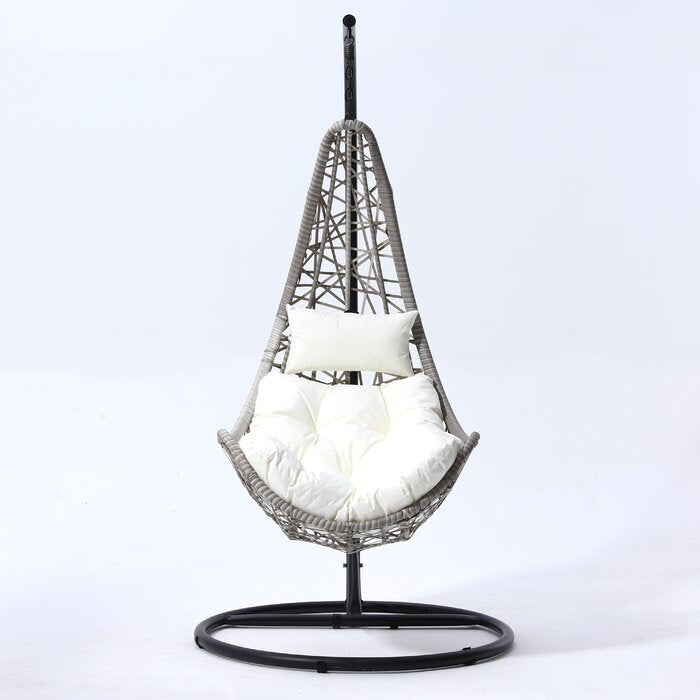 Anastasio Single Seater Hanging Swing With Stand For Balcony , Garden Swing (Sea shell)