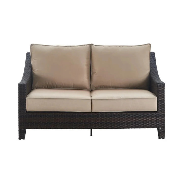 Yvonne Outdoor Rattan Wicker 1-Piece Loveseat Sofa