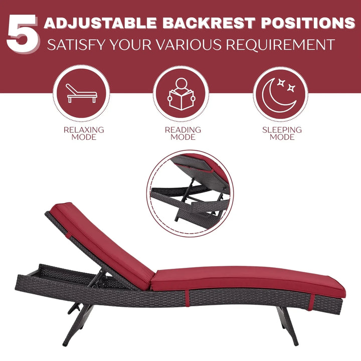 Trinidad Outdoor Rattan Wicker Chaise Lounger For Poolside