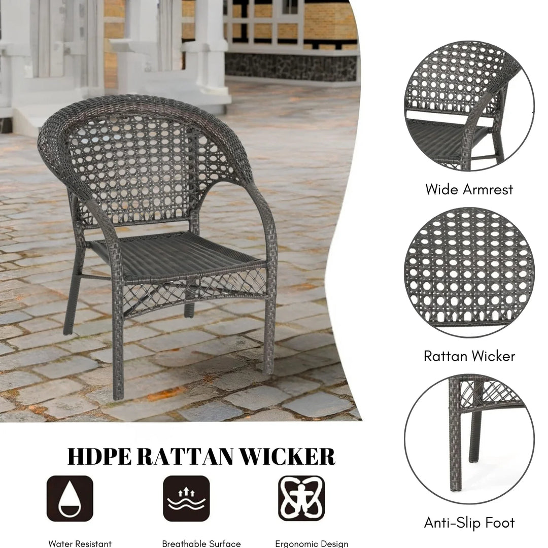 Thalia 7-Piece Outdoor Rattan Wicker Dining Table Set