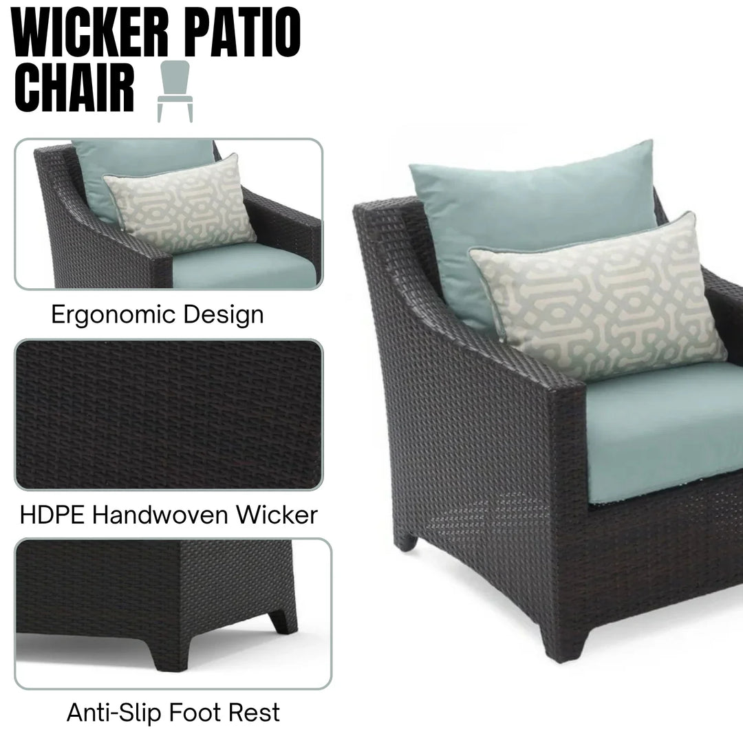 Araceli All Weather Outdoor Wicker Garden L-Shape Sectional Conversation Set